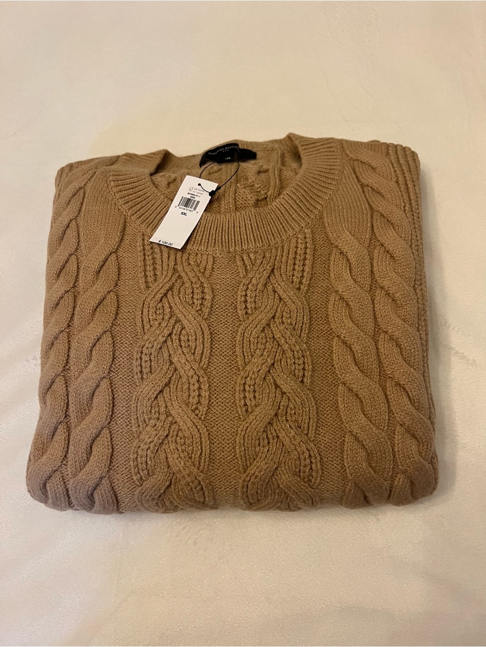Banana Republic Women's Cable Knit Crewneck Sweater - Camel Brown